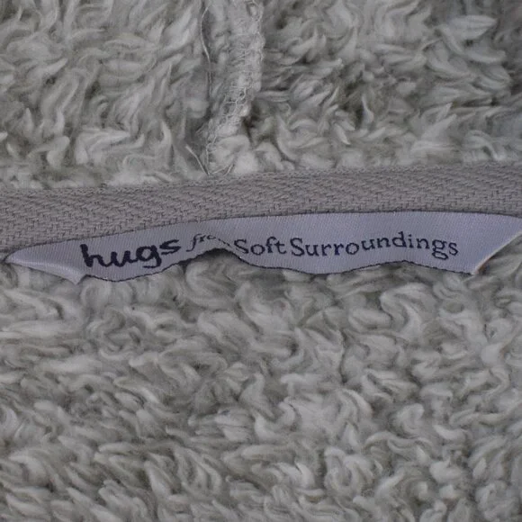 Soft Surroundings Gray Hug Me Cardi Sweater Soft Cozy Loungewear Sleepwear Warm - Picture 5 of 8